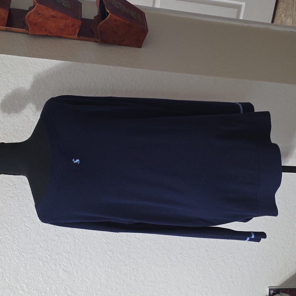 Elegant Navy Blue Crew Neck Sweater - Picture 3 of 11